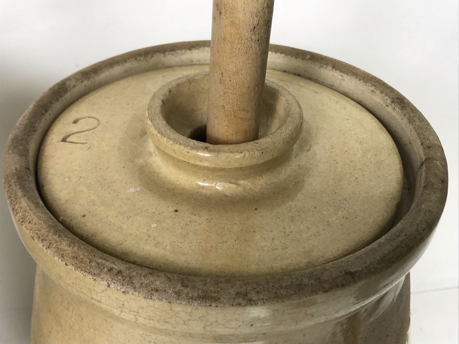 Vintage Pacific Stoneware 3 Crock 14 X 9 And Vintage J. A. Bauer Pottery Co Los Angeles Stoneware Crock 12 X 8 (Bauer Pottery Crock Has Cracks - See Photos) [Photo 6]