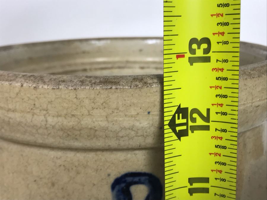 Vintage Pacific Stoneware 3 Crock 14 X 9 And Vintage J. A. Bauer Pottery Co Los Angeles Stoneware Crock 12 X 8 (Bauer Pottery Crock Has Cracks - See Photos) [Photo 11]
