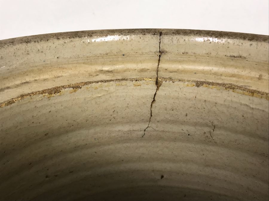 Vintage Pacific Stoneware 3 Crock 14 X 9 And Vintage J. A. Bauer Pottery Co Los Angeles Stoneware Crock 12 X 8 (Bauer Pottery Crock Has Cracks - See Photos) [Photo 8]