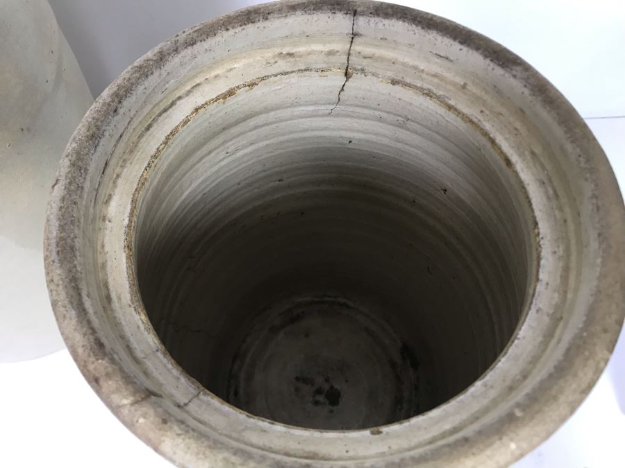 Vintage Pacific Stoneware 3 Crock 14 X 9 And Vintage J. A. Bauer Pottery Co Los Angeles Stoneware Crock 12 X 8 (Bauer Pottery Crock Has Cracks - See Photos) [Photo 18]