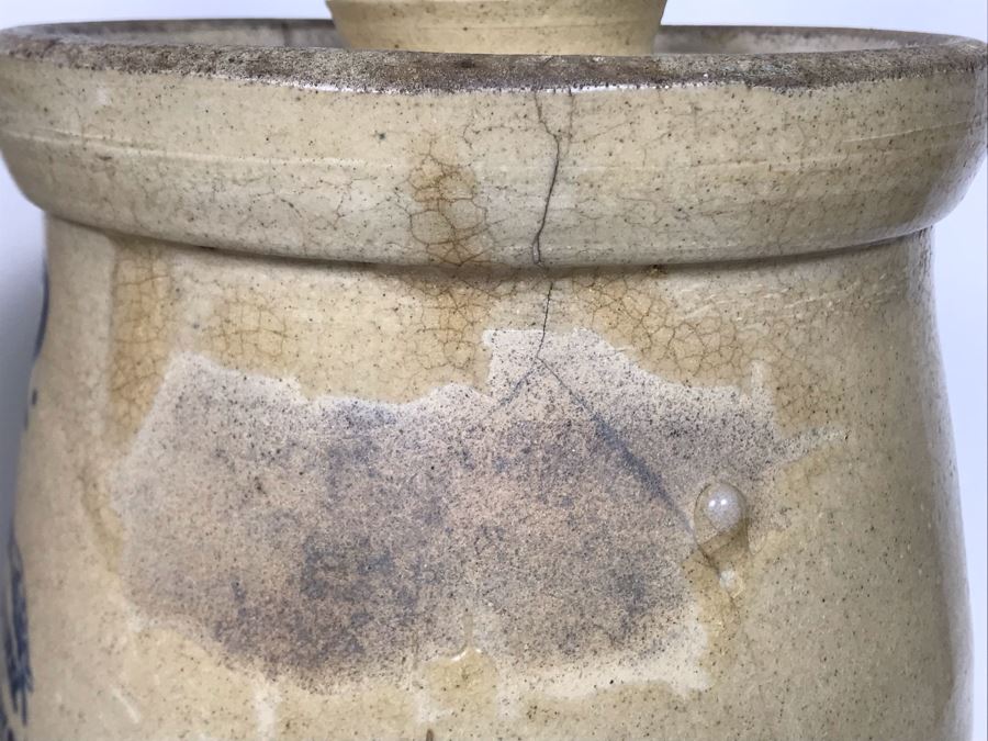 Vintage Pacific Stoneware 3 Crock 14 X 9 And Vintage J. A. Bauer Pottery Co Los Angeles Stoneware Crock 12 X 8 (Bauer Pottery Crock Has Cracks - See Photos) [Photo 7]