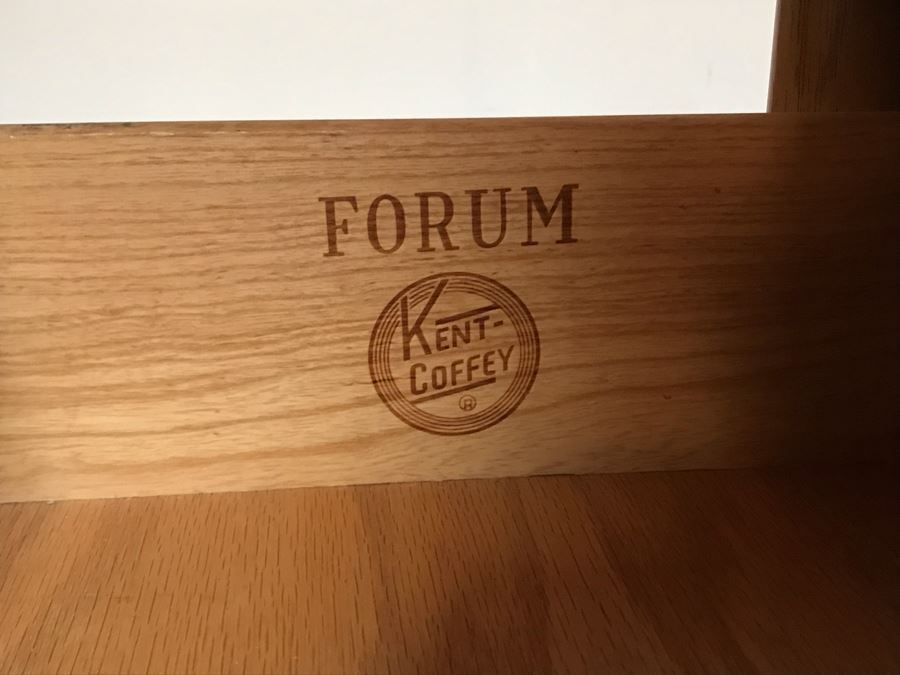 Mid-Century Modern Kent-Coffey Forum High Boy Dresser Chest Of Drawers Walnut & Pecan Wood 40W X 21D X 48H [Photo 9]