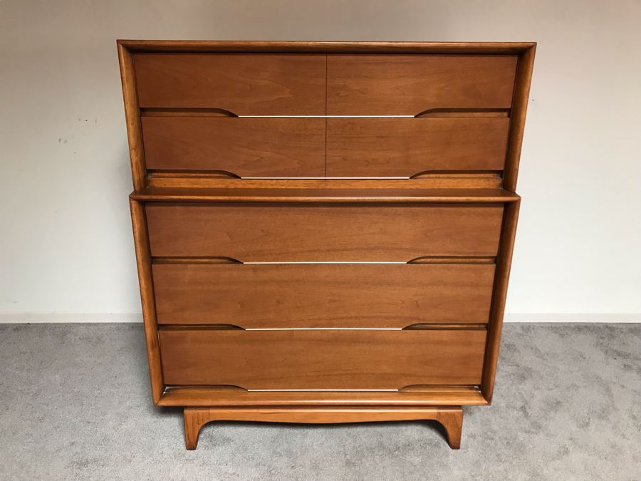 Mid-Century Modern Kent-Coffey Forum High Boy Dresser Chest Of Drawers ...