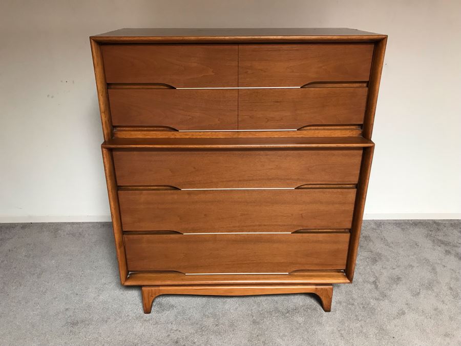 Mid-Century Modern Kent-Coffey Forum High Boy Dresser Chest Of Drawers ...