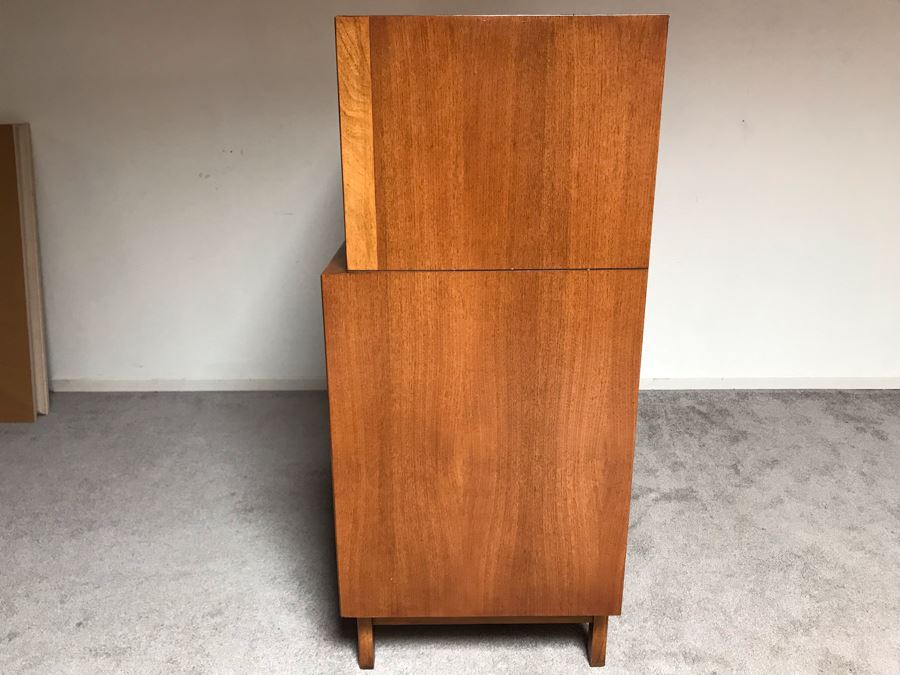 Mid-Century Modern Kent-Coffey Forum High Boy Dresser Chest Of Drawers Walnut & Pecan Wood 40W X 21D X 48H [Photo 13]
