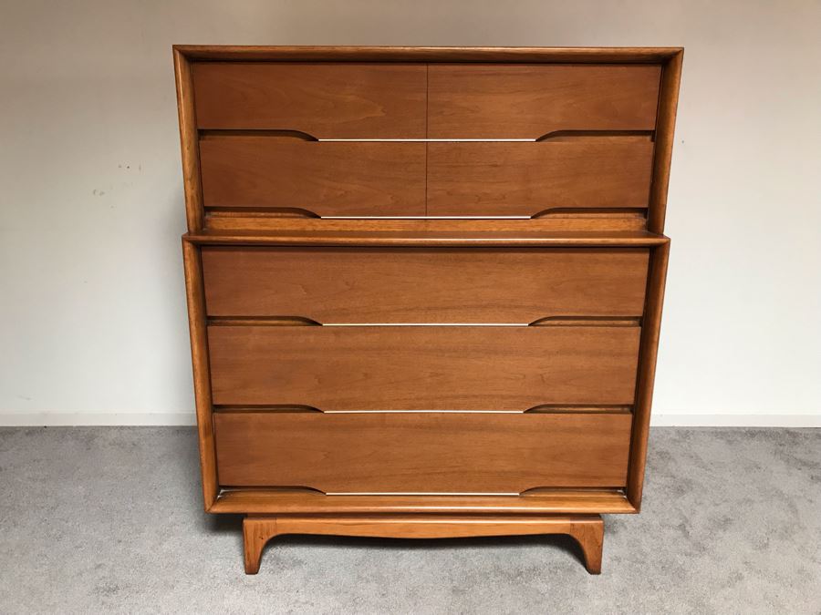 Mid-Century Modern Kent-Coffey Forum High Boy Dresser Chest Of Drawers ...