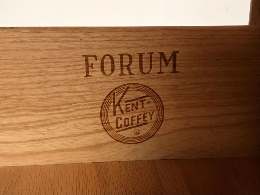 Mid-Century Modern Kent-Coffey Forum High Boy Dresser Chest Of Drawers Walnut & Pecan Wood 40W X 21D X 48H [Photo 10]