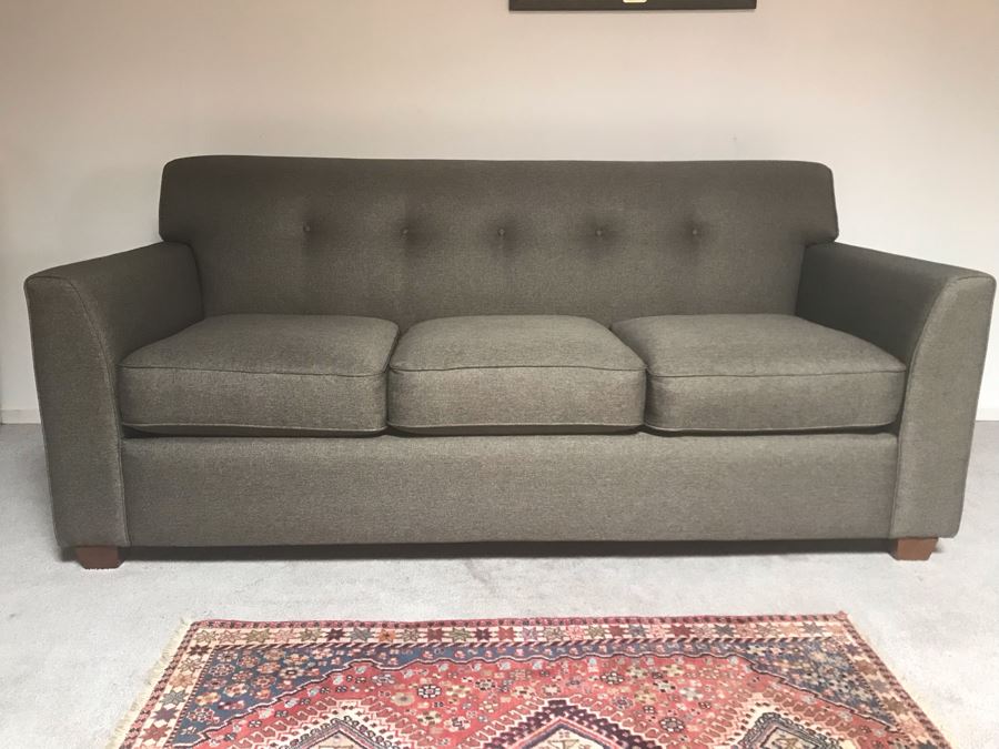 Like New Modern Gray Tufted Sofa Couch By La-Z-Boy Furniture 3-Seat 80W X 37D X 36.5H [Photo 9]