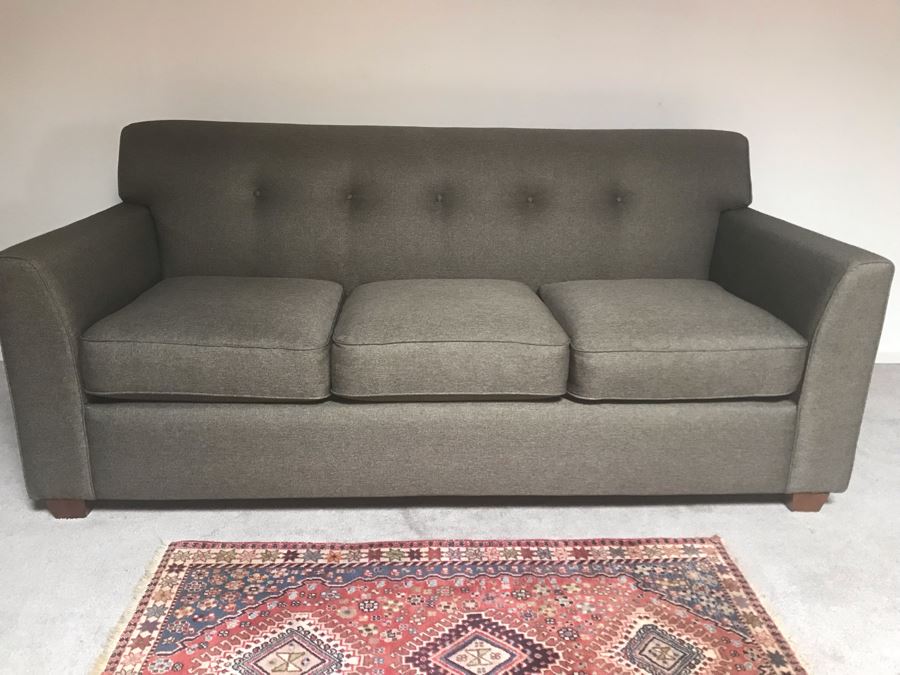 Like New Modern Gray Tufted Sofa Couch By La-Z-Boy Furniture 3-Seat 80W X 37D X 36.5H [Photo 3]