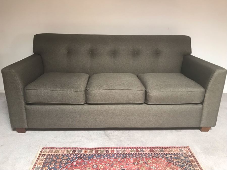 Like New Modern Gray Tufted Sofa Couch By La-Z-Boy Furniture 3-Seat 80W X 37D X 36.5H [Photo 6]