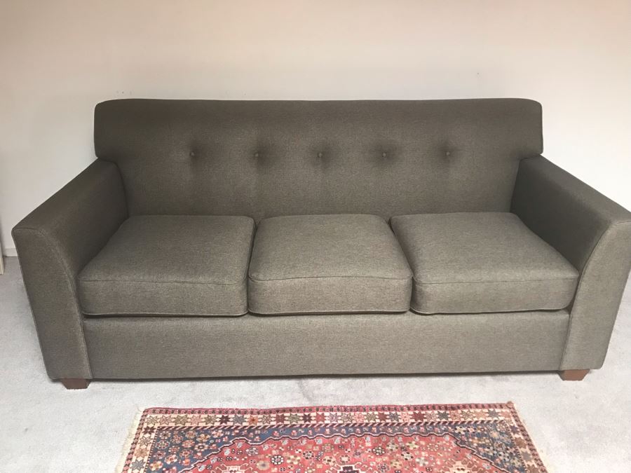 Like New Modern Gray Tufted Sofa Couch By La-Z-Boy Furniture 3-Seat 80W X 37D X 36.5H [Photo 5]