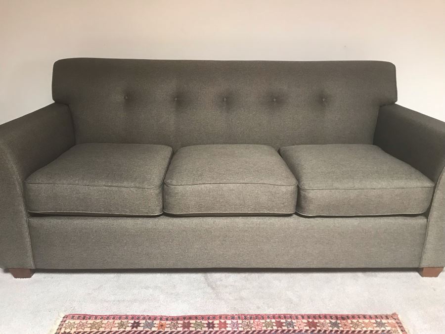 Like New Modern Gray Tufted Sofa Couch By La-Z-Boy Furniture 3-Seat 80W X 37D X 36.5H [Photo 8]
