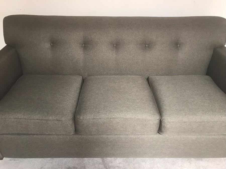 Like New Modern Gray Tufted Sofa Couch By La-Z-Boy Furniture 3-Seat 80W X 37D X 36.5H [Photo 7]