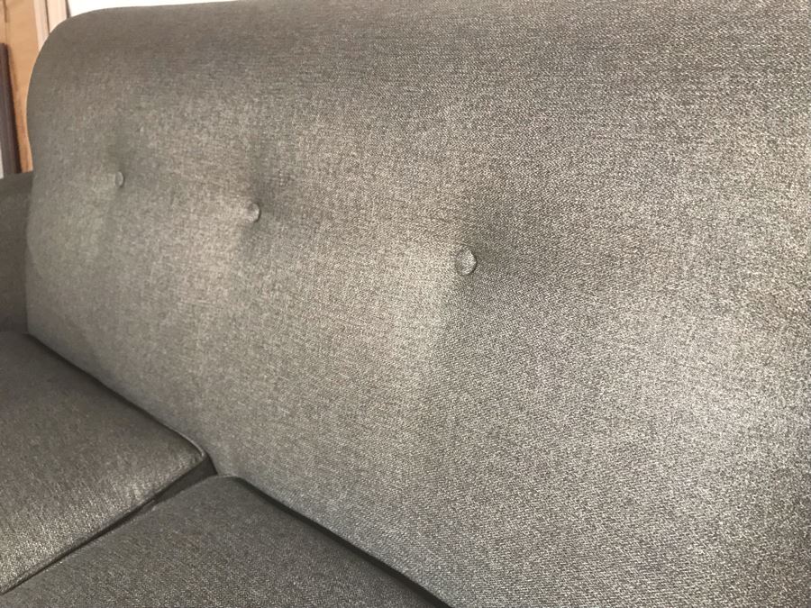 Like New Modern Gray Tufted Sofa Couch By La-Z-Boy Furniture 3-Seat 80W X 37D X 36.5H [Photo 12]