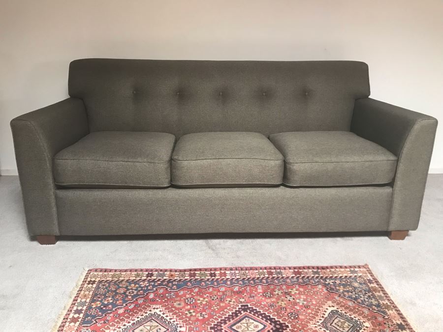 Like New Modern Gray Tufted Sofa Couch By La-Z-Boy Furniture 3-Seat 80W X 37D X 36.5H [Photo 10]