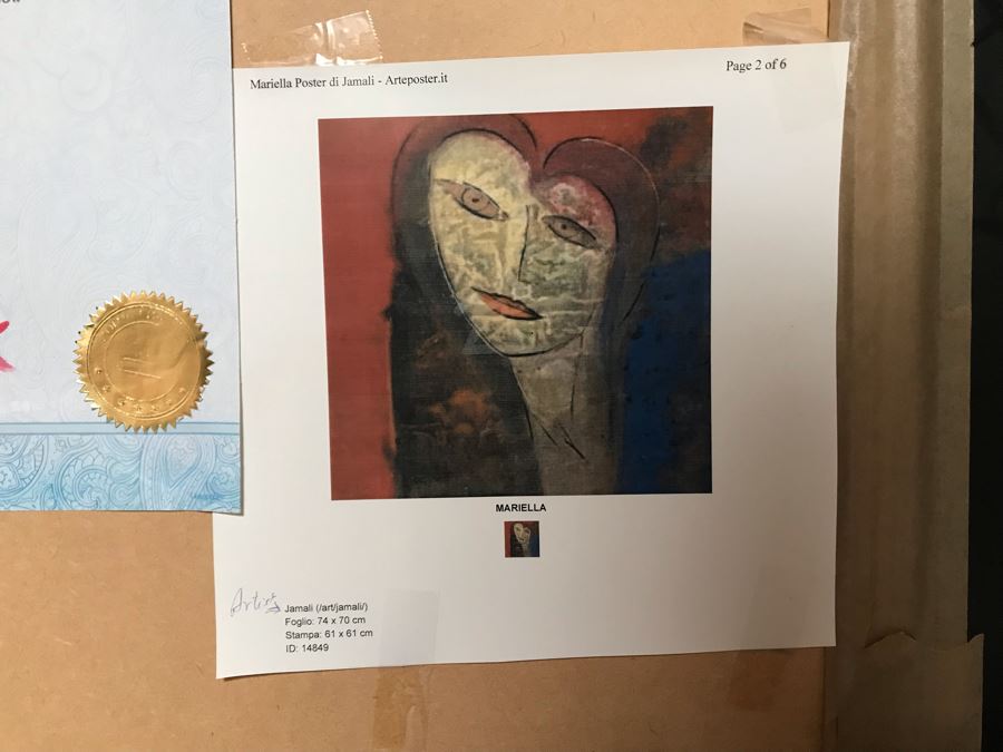 Signed Giclee Artist Proof Titled 'Mariella' By Jamali 2008 Exhibited In New York Art Exhibition 24 X 24 [Photo 17]