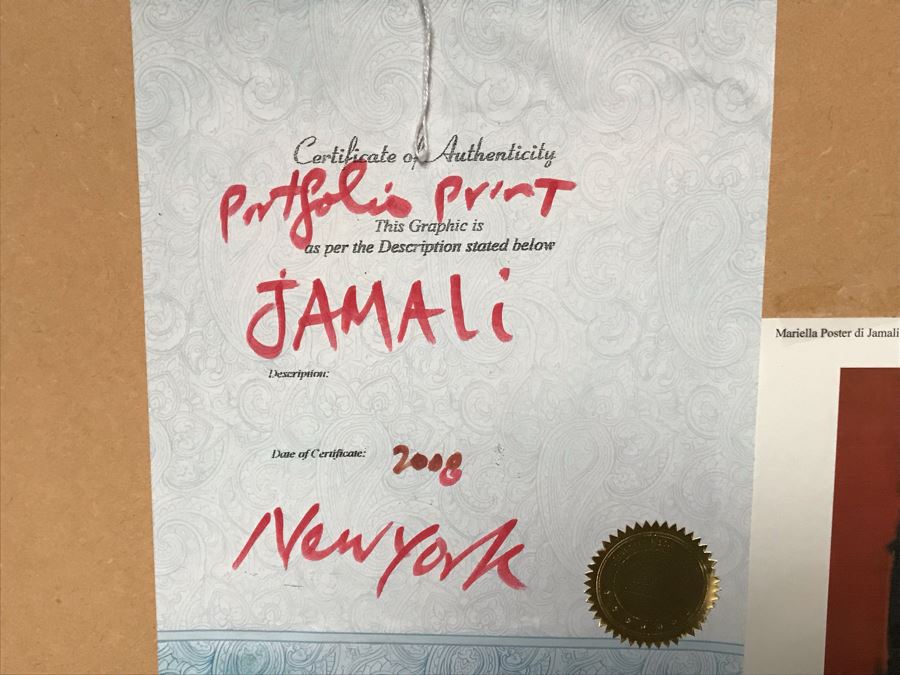 Signed Giclee Artist Proof Titled 'Mariella' By Jamali 2008 Exhibited In New York Art Exhibition 24 X 24 [Photo 15]