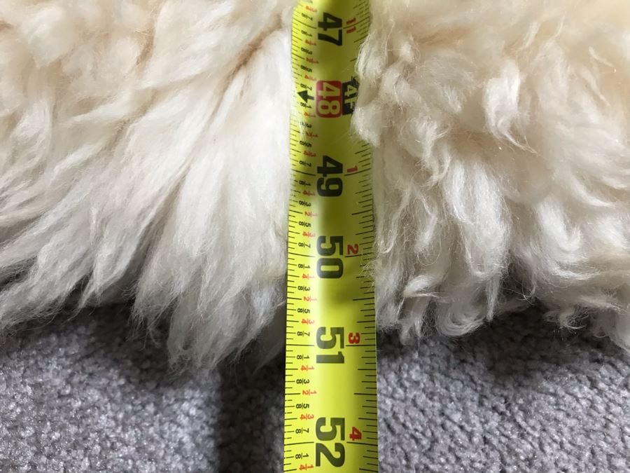 Large Geometric Pattern Sewn Sheepskin Area Rug - Note See Photos For Two Sections That Need Sewing Repair 68 X 51 [Photo 16]