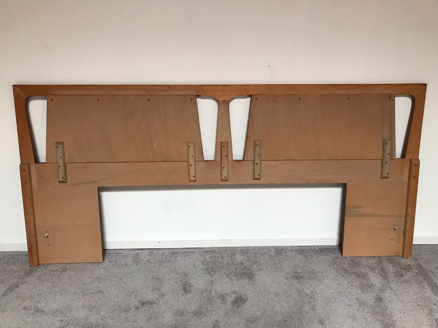 Mid-Century Modern Kent-Coffey Forum King Size Headboard (No Bed Rails) Walnut & Pecan Wood 79W X 36H [Photo 7]