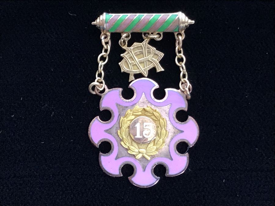 Vintage 10K Yellow Gold Enamel California 15 Pin Award [Photo 2]
