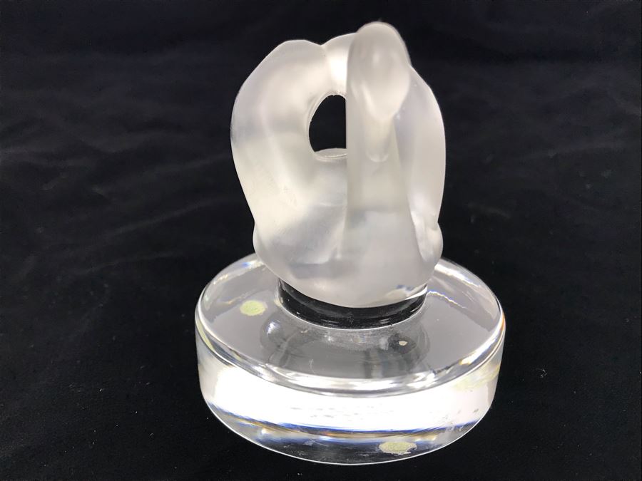 Signed Lalique France Crystal Swan Paperweight [Photo 5]