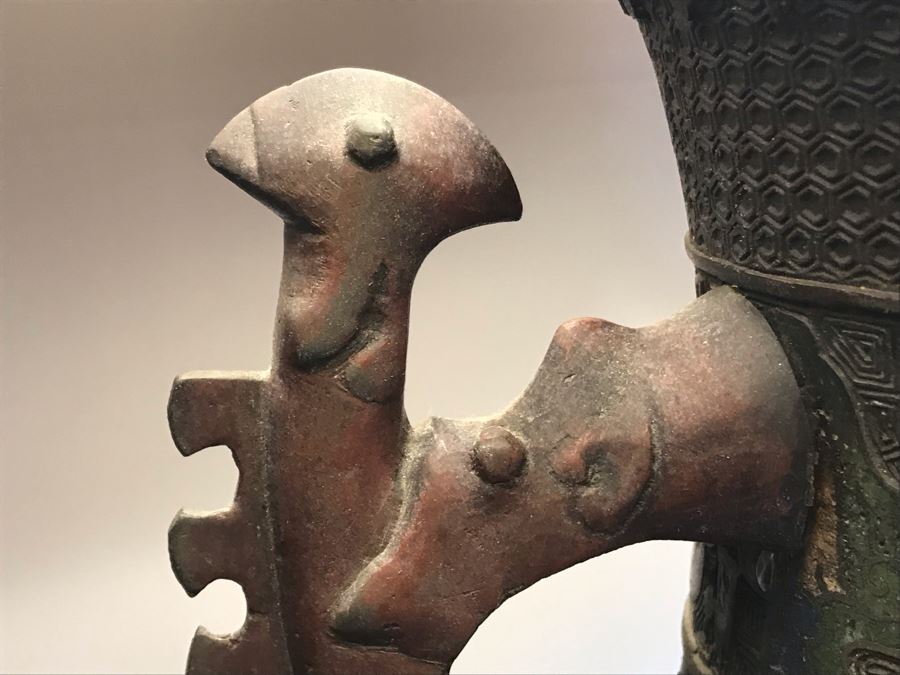 Large Antique Chinese Bronze With Cloisonne Vase Converted To Table Lamp - Missing One Handle 19W X 36H - See Photos [Photo 27]