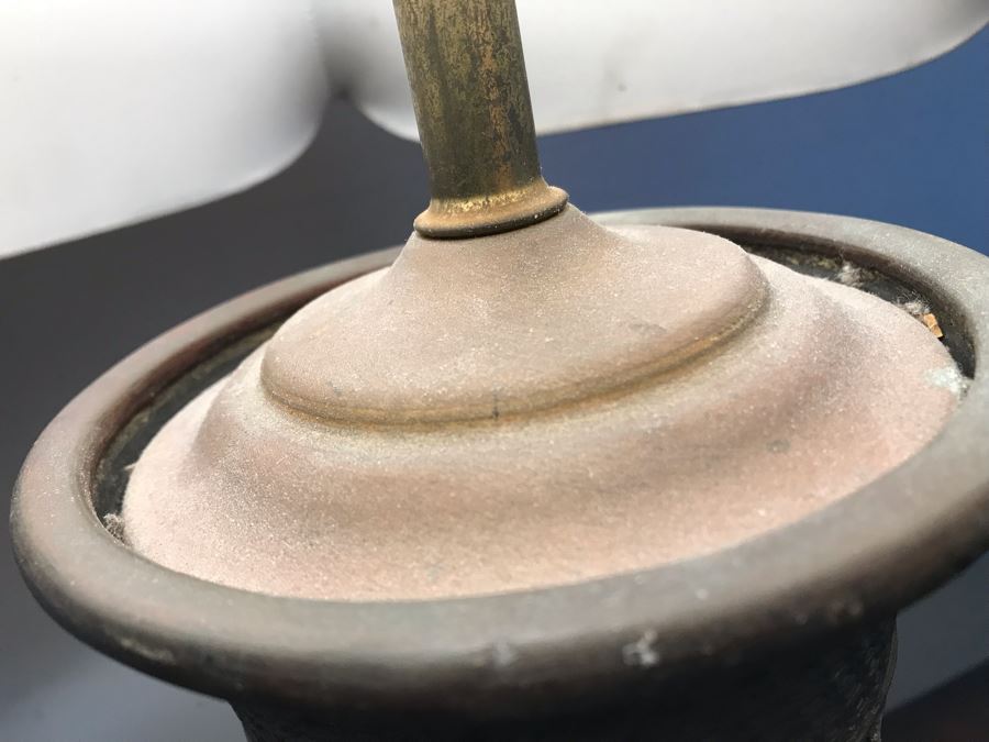 Large Antique Chinese Bronze With Cloisonne Vase Converted To Table Lamp - Missing One Handle 19W X 36H - See Photos [Photo 36]