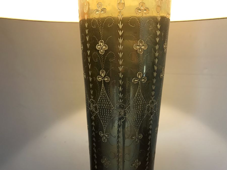 Large Vintage Chased Brass Moroccan Style Table Lamp 39H [Photo 8]