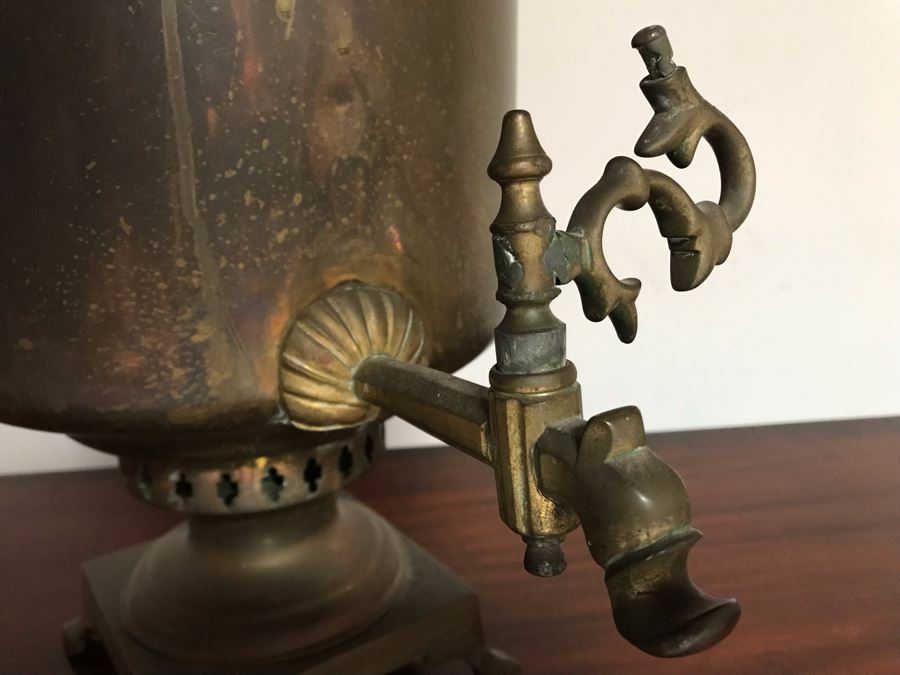 Antique Brass Russian Samovar Award Winning With Award Marks Dating From 1899 And Makers Mark - See Photos [Photo 8]