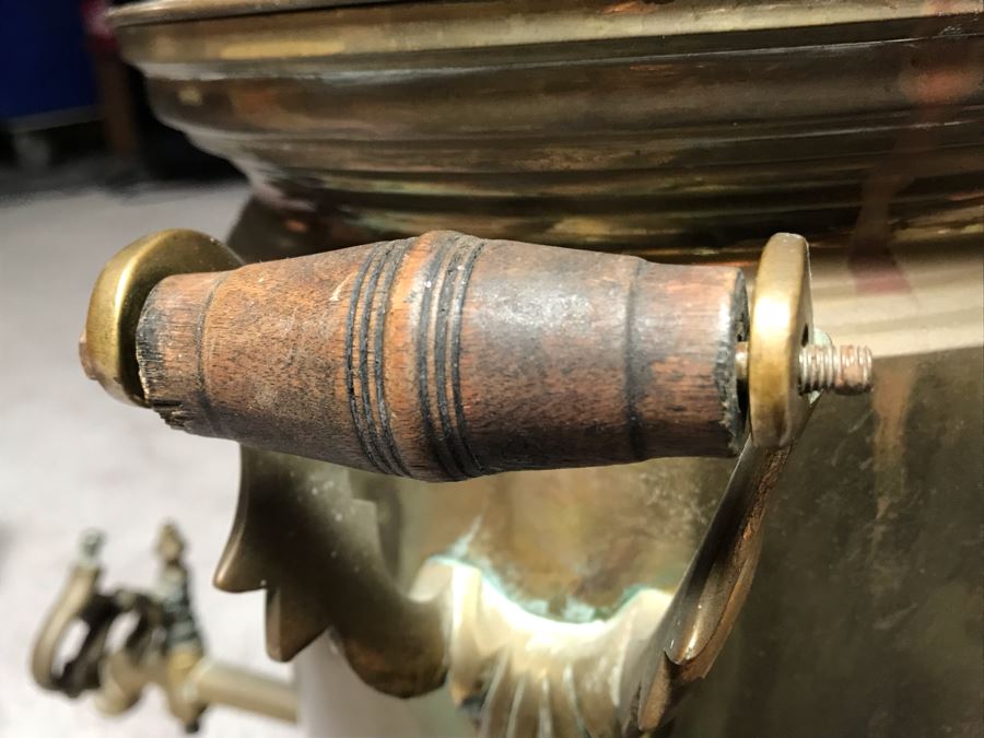 Antique Brass Russian Samovar Award Winning With Award Marks Dating From 1899 And Makers Mark - See Photos [Photo 38]