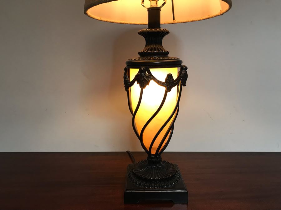 Metal Table Lamp With Internal Light 27H [Photo 3]