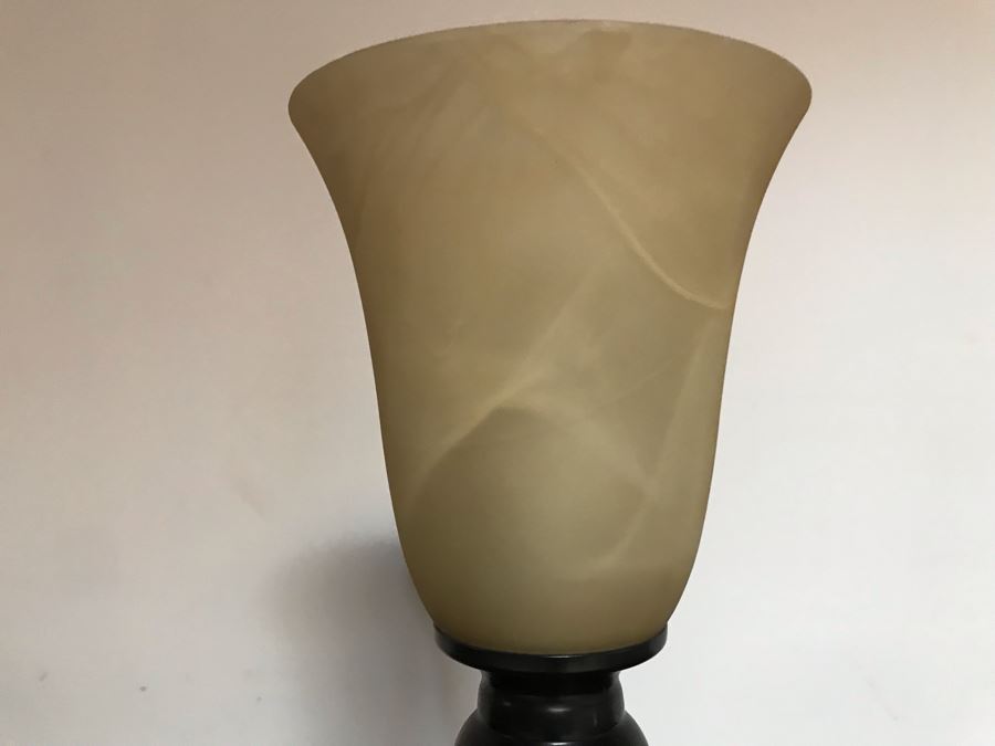 Metal Table Lamp With Glass Shade 19.5H [Photo 5]
