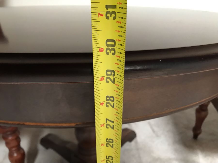 Wooden 3' Round Pedestal Table With Pair Of Chairs [Photo 11]