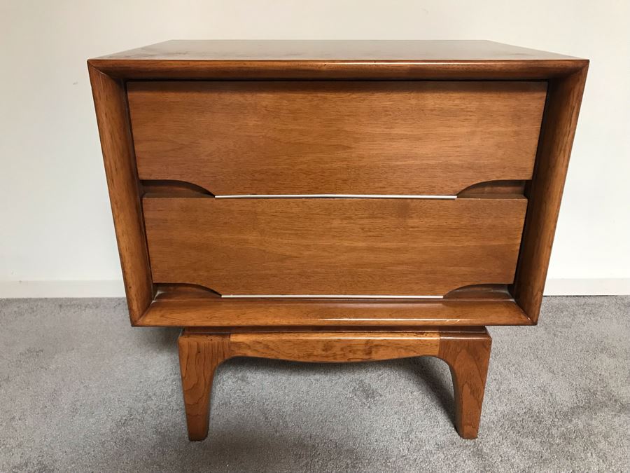 Mid-Century Modern Kent-Coffey Forum Nightstand Walnut & Pecan Wood 23W X 16D X 24H [Photo 7]