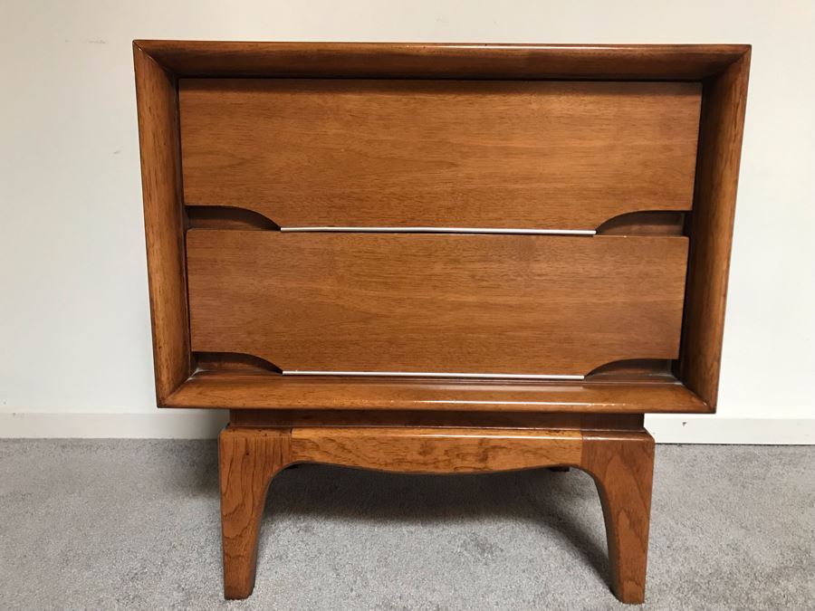 Mid-Century Modern Kent-Coffey Forum Nightstand Walnut & Pecan Wood 23W X 16D X 24H [Photo 5]