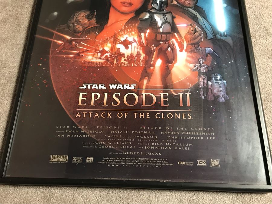 Framed Vintage Star Wars Episode II Attack Of The Clones Movie Poster 28 X 41 [Photo 5]