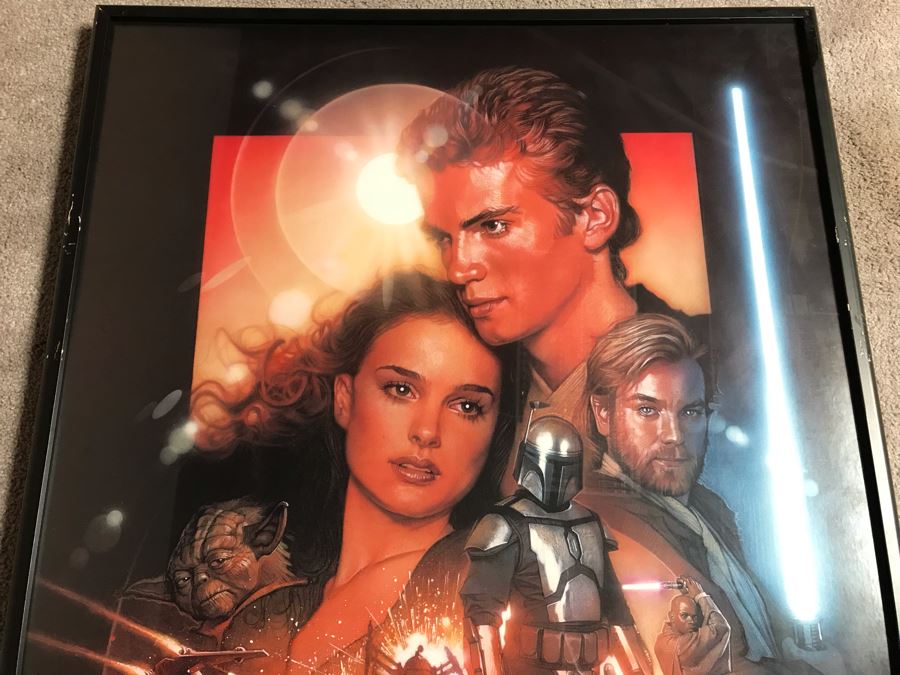 Framed Vintage Star Wars Episode II Attack Of The Clones Movie Poster 28 X 41 [Photo 3]
