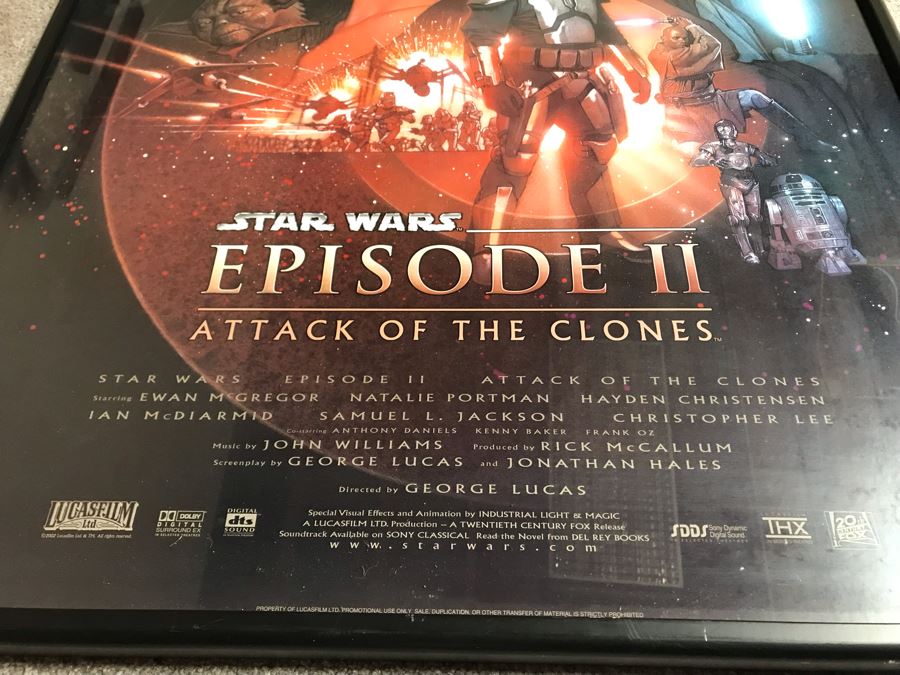 Framed Vintage Star Wars Episode II Attack Of The Clones Movie Poster 28 X 41 [Photo 9]