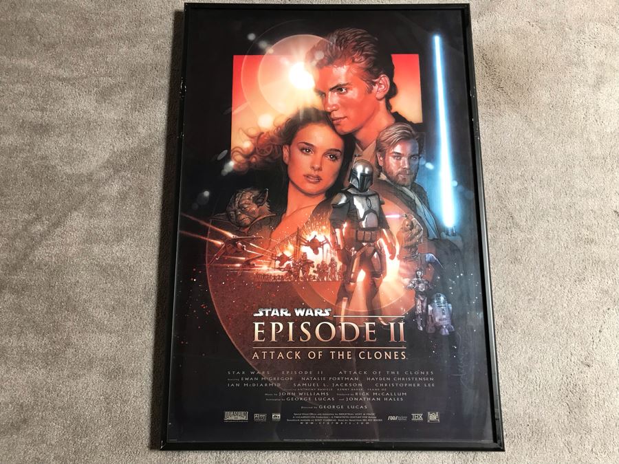 Framed Vintage Star Wars Episode II Attack Of The Clones Movie Poster 28 X 41