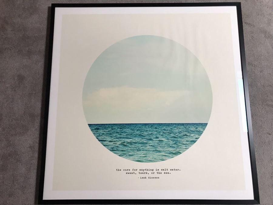 Large Framed Poster 'The Cure For Anything Is Salt Water. Sweat, Tears, Or The Sea. - Isak Dinesen' 45W X 45H [Photo 3]