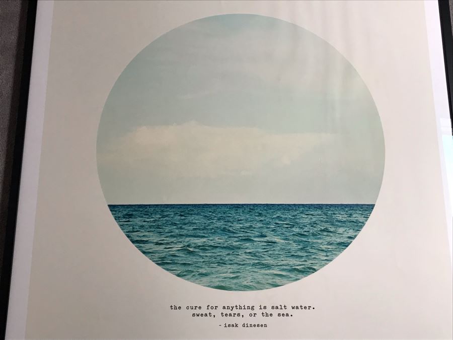 Large Framed Poster 'The Cure For Anything Is Salt Water. Sweat, Tears, Or The Sea. - Isak Dinesen' 45W X 45H [Photo 4]