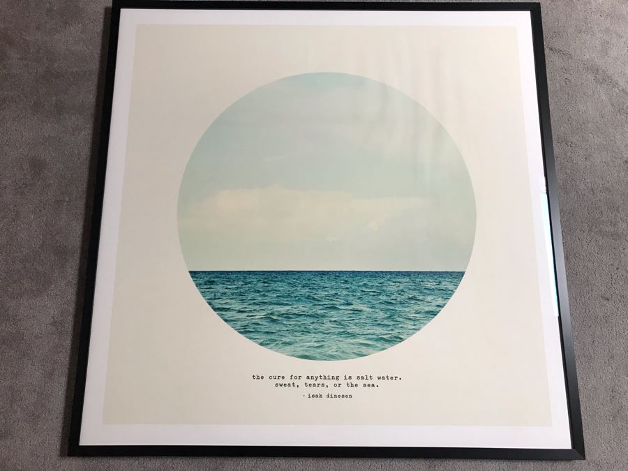 Large Framed Poster 'The Cure For Anything Is Salt Water. Sweat, Tears, Or The Sea. - Isak Dinesen' 45W X 45H [Photo 2]