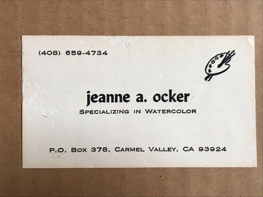 Original Landscape Watercolor Painting By Jeanne A. Ocker Carmel Valley, CA 16W X 22H [Photo 12]