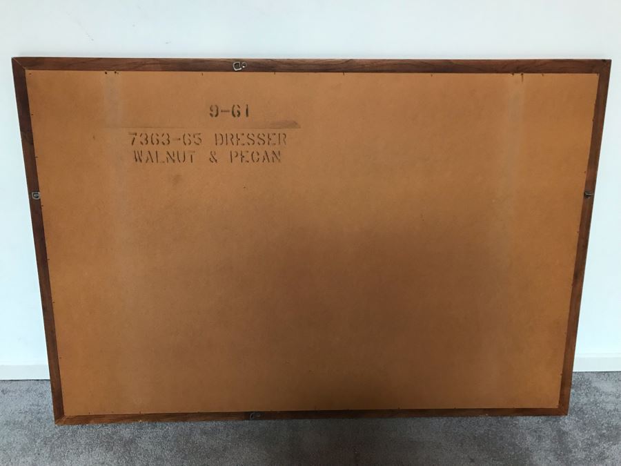 Mid-Century Modern Kent-Coffey Forum Walnut & Pecan Wall Mirror 49W X 33H [Photo 9]