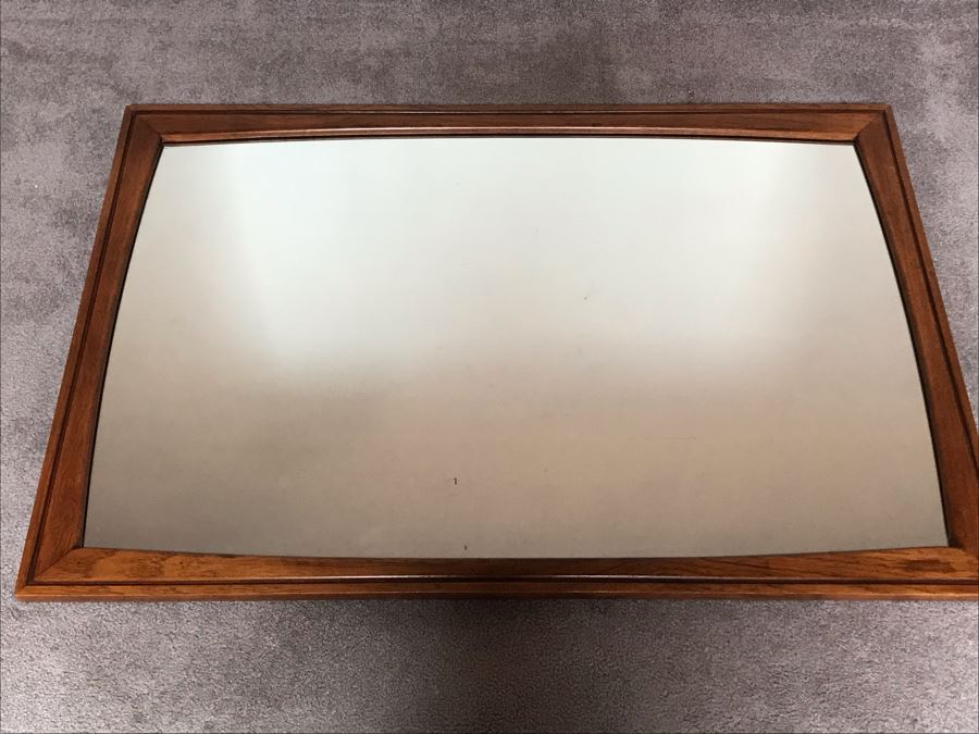 Mid-Century Modern Kent-Coffey Forum Walnut & Pecan Wall Mirror 49W X 33H [Photo 2]