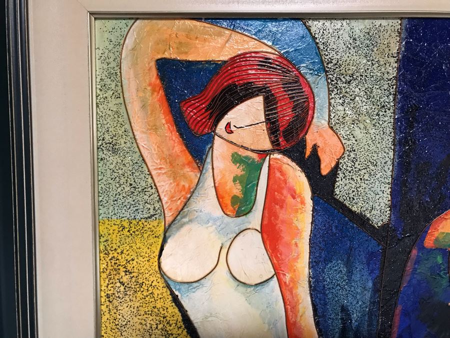 Original Oil & Acrylic On Board Exhibited At The 2003 ArtExpo New York Unsigned 24W X 24H [Photo 6]