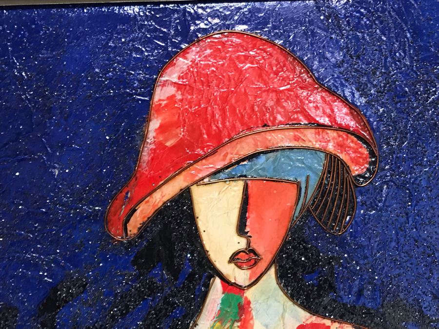 Original Oil & Acrylic On Board Exhibited At The 2003 ArtExpo New York Unsigned 24W X 24H [Photo 9]