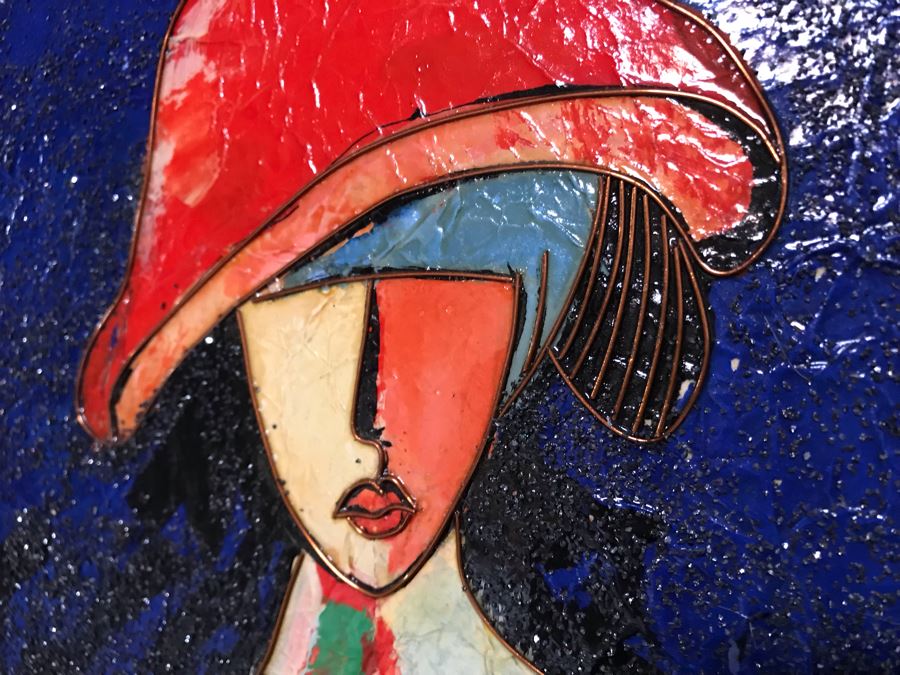 Original Oil & Acrylic On Board Exhibited At The 2003 ArtExpo New York Unsigned 24W X 24H [Photo 13]