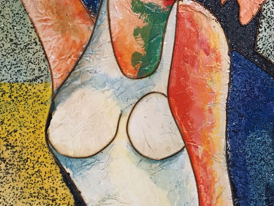 Original Oil & Acrylic On Board Exhibited At The 2003 ArtExpo New York Unsigned 24W X 24H [Photo 8]