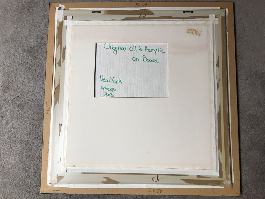 Original Oil & Acrylic On Board Exhibited At The 2003 ArtExpo New York Unsigned 24W X 24H [Photo 17]